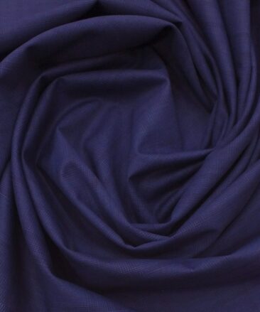 Italian Channel Dark Royal Blue Self Checks Terry Rayon Premium Three Piece Suit Fabric (Unstitched - 3.75 Mtr)