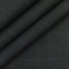 Italian Channel Black Structured Cum Self Checks Terry Rayon Premium Three Piece Suit Fabric (Unstitched - 3.75 Mtr