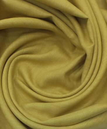 Linen Club Mustard Yellow 100% European Linen Self Design Unstitched Blazer Fabric (2 M)