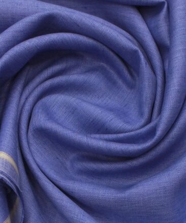 Linen Club Indigo Blue 100% European Linen Structured Unstitched Trouser Fabric (1.30 M)