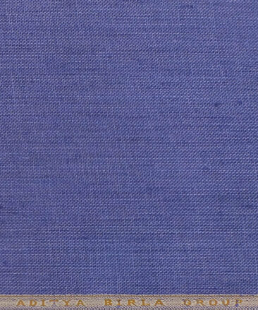 Linen Club Indigo Blue 100% European Linen Structured Unstitched Trouser Fabric (1.30 M)