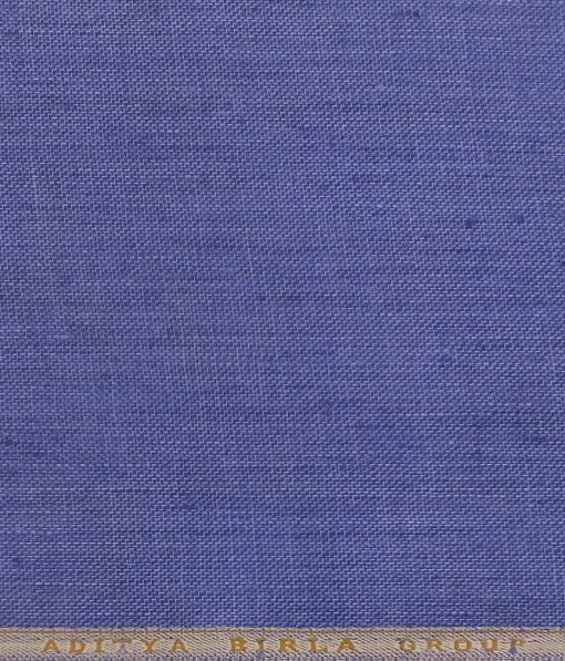 Linen Club Indigo Blue 100% European Linen Structured Unstitched Trouser Fabric (1.30 M)