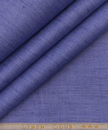 Linen Club Indigo Blue 100% European Linen Structured Unstitched Trouser Fabric (1.30 M)