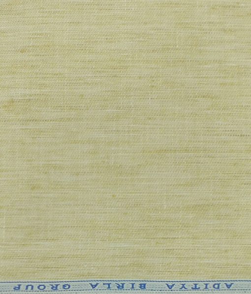 Linen Club Skinish Beige 100% European Linen Self Design Unstitched Trouser Fabric (1.30 M)