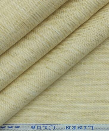 Linen Club Skinish Beige 100% European Linen Self Design Unstitched Trouser Fabric (1.30 M)