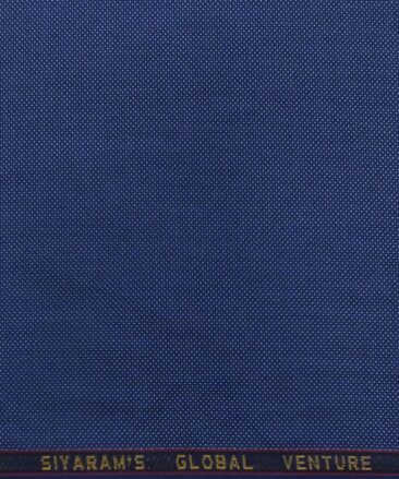 Cadini Italy by Siyaram's Azure Blue Structured Terry Rayon Trouser or 3 Piece Suit Fabric (Unstitched - 1.25 Mtr)