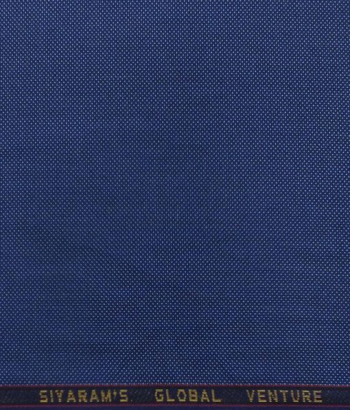 Cadini Italy by Siyaram's Azure Blue Structured Terry Rayon Trouser or 3 Piece Suit Fabric (Unstitched - 1.25 Mtr)