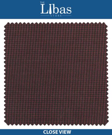 Grasim Maroon Red Structured Poly Viscose Trouser or 3 Piece Suit Fabric (Unstitched - 1.25 Mtr)