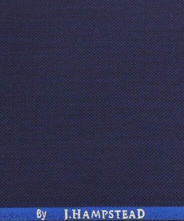 J.Hampstead by Siyaram's Bright Royal Blue Oxford Weave Structured Poly Viscose Trouser or 3 Piece Suit Fabric (Unstitched - 1.25 Mtr)