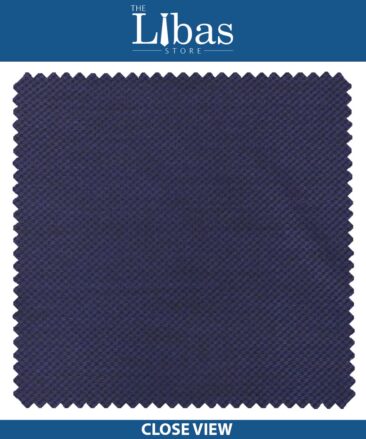 J.Hampstead by Siyaram's Bright Royal Blue Oxford Weave Structured Poly Viscose Trouser or 3 Piece Suit Fabric (Unstitched - 1.25 Mtr)