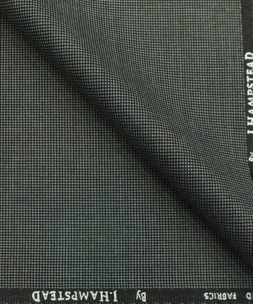 J.Hampstead by Siyaram's Dark Grey Dotted Structured Poly Viscose Trouser or 3 Piece Suit Fabric (Unstitched - 1.25 Mtr)