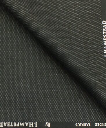 J.Hampstead by Siyaram's Dark Grey Self Structured Poly Viscose Trouser or 3 Piece Suit Fabric (Unstitched - 1.25 Mtr)