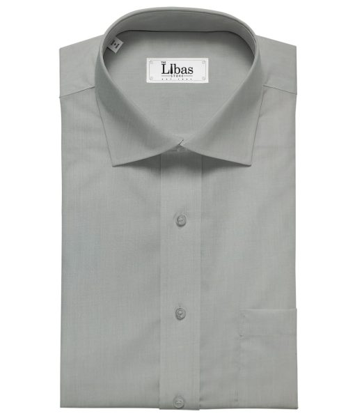 Solino Light Grey 100% Premium Cotton Fil-a-Fil Shirt Fabric (1.60 M)