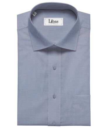 Solino Medium Sky Blue 100% Premium Cotton Fil-a-Fil Shirt Fabric (1.60 M)