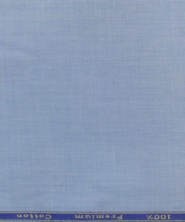 Solino Medium Sky Blue 100% Premium Cotton Fil-a-Fil Shirt Fabric (1.60 M)