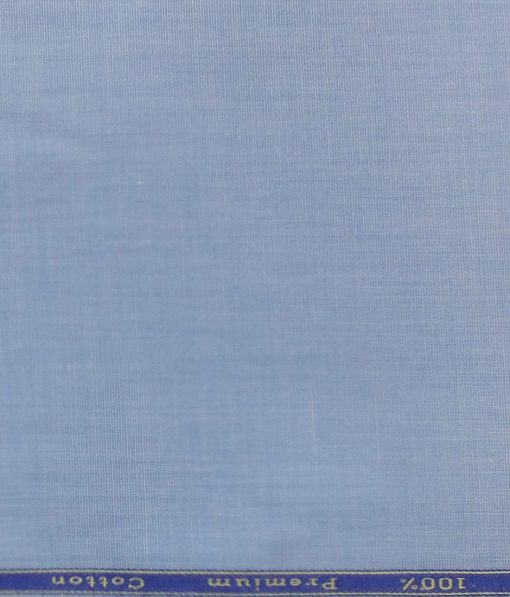 Solino Medium Sky Blue 100% Premium Cotton Fil-a-Fil Shirt Fabric (1.60 M)