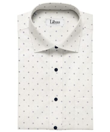 Arvind White 100% Premium Cotton Grey Print Shirt Fabric (1.60 M)