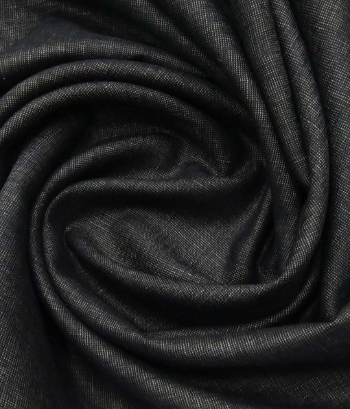 Arvind Dark Grey 100% Pure Irish Linen 25 LEA Structured Unstitched Trouser Fabric