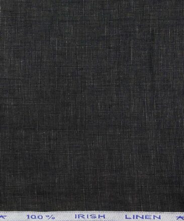 Arvind Dark Grey 100% Pure Irish Linen 25 LEA Structured Unstitched Trouser Fabric