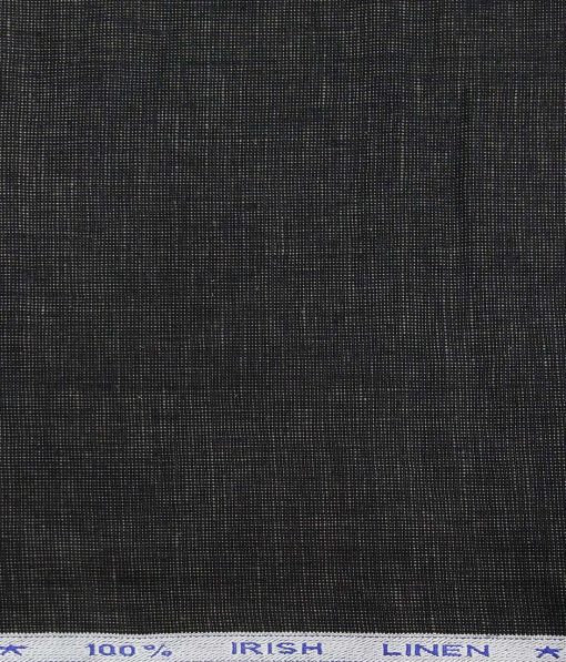 Arvind Dark Grey 100% Pure Irish Linen 25 LEA Structured Unstitched Trouser Fabric