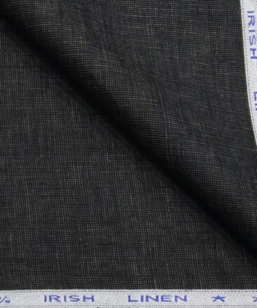 Arvind Dark Grey 100% Pure Irish Linen 25 LEA Structured Unstitched Trouser Fabric