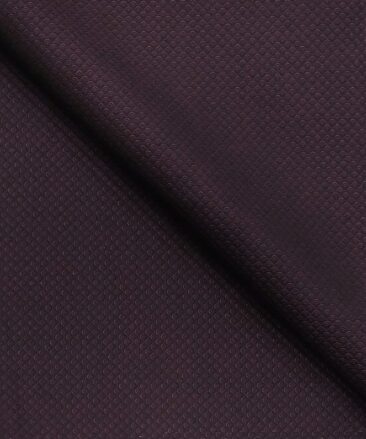 Italian Channel Dark Wine Structured Terry Rayon Unstitched Fabric (1.25 Mtr) For Trouser