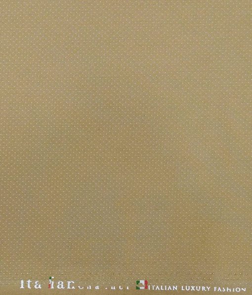 Italian Channel Sand Castle Beige Dotted Structure Terry Rayon Unstitched Fabric (1.25 Mtr) For Trouser