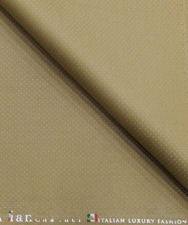 Italian Channel Sand Castle Beige Dotted Structure Terry Rayon Unstitched Fabric (1.25 Mtr) For Trouser