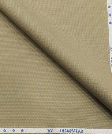 J.Hampstead by Siyaram's Oat Beige Structured Super 100's 20% Merino Wool  Unstitched Fabric (1.25 Mtr) For Trouser