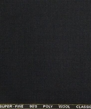 J.Hampstead by Siyaram's Black Structured Super 90's 35% Merino Wool  Unstitched Fabric (1.25 Mtr) For Trouser