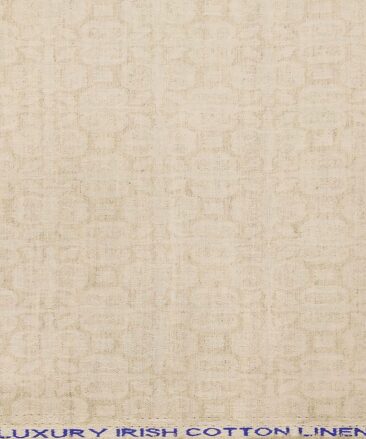 Nemesis Beige 50% Cotton + 50% Linen Jacquard Weave Shirt Fabric (1.60 M)