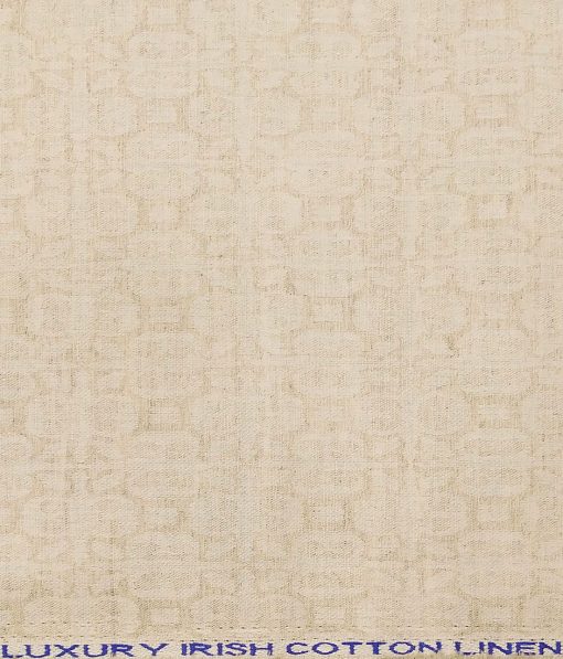 Nemesis Beige 50% Cotton + 50% Linen Jacquard Weave Shirt Fabric (1.60 M)