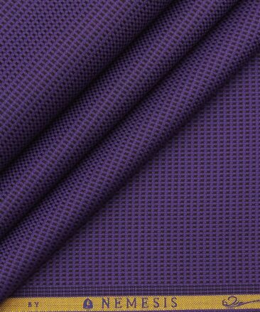 Nemesis Dark Purple 100% Giza Cotton Structured Shirt Fabric (1.60 M)