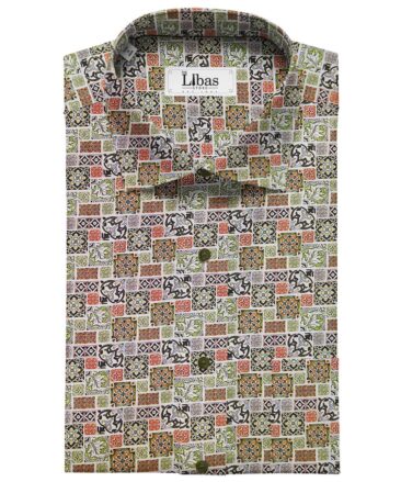 Raymond Multi Color 100% Giza Cotton Digital Print Luxury Shirt Fabric (1.60 M)