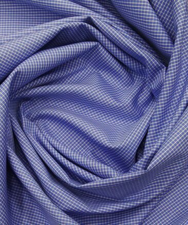 Raymond Blue 100% Premium Cotton Checks Shirt Fabric (1.60 M)