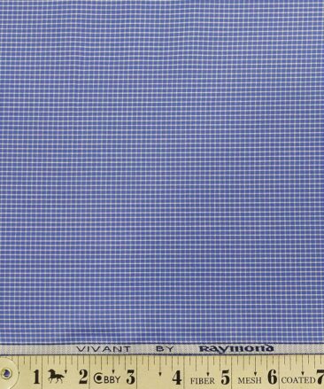 Raymond Blue 100% Premium Cotton Checks Shirt Fabric (1.60 M)