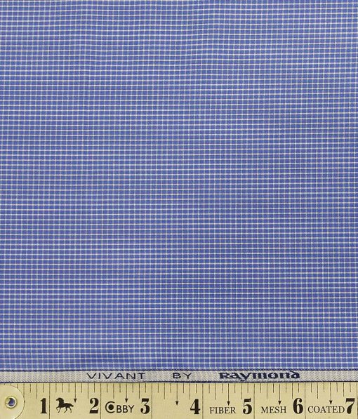 Raymond Blue 100% Premium Cotton Checks Shirt Fabric (1.60 M)