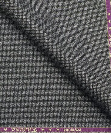 Raymond Black & Silver Grey Structured Poly Viscose Unstitched Fabric (1.25 Mtr) For Trouser