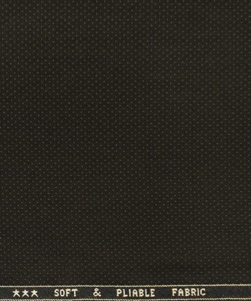 Raymond Dark Brown Dotted Structured Poly Viscose Unstitched Fabric (1.25 Mtr) For Trouser