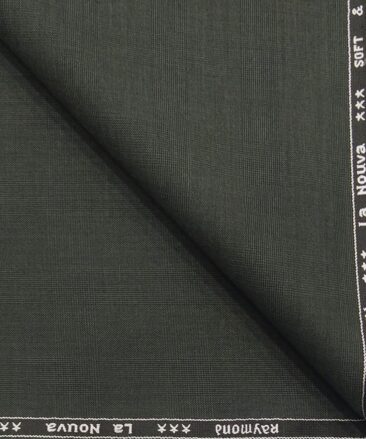 Raymond Sage Green Self Checks Poly Viscose Unstitched Fabric (1.25 Mtr) For Trouser