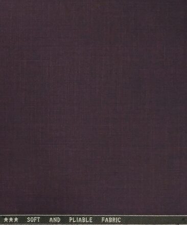 Raymond Dark Wine Purple Self Design Poly Viscose Unstitched Fabric (1.25 Mtr) For Trouser