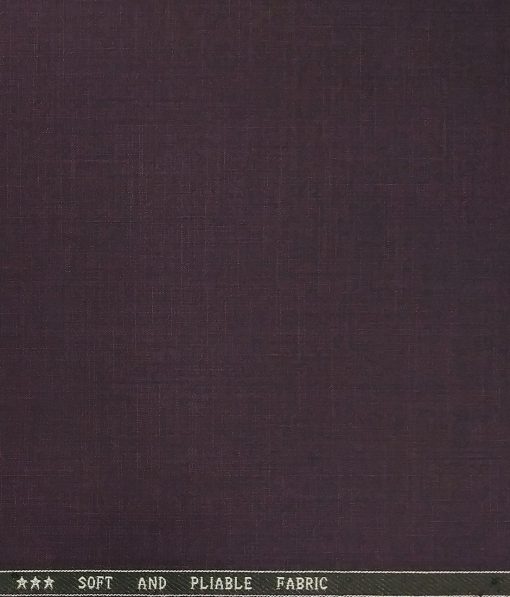 Raymond Dark Wine Purple Self Design Poly Viscose Unstitched Fabric (1.25 Mtr) For Trouser