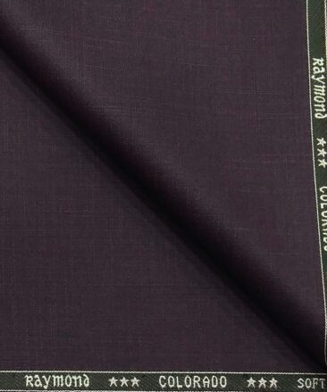 Raymond Dark Wine Purple Self Design Poly Viscose Unstitched Fabric (1.25 Mtr) For Trouser