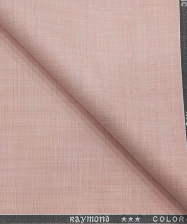 Raymond Light Peach Self Design Poly Viscose Unstitched Fabric (1.25 Mtr) For Trouser