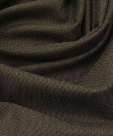 True Value Dark Brown 100% Cotton Jute Weave Trouser Fabric (Unstitched - 1.30 Mtr)