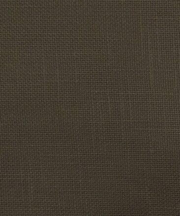 True Value Dark Brown 100% Cotton Jute Weave Trouser Fabric (Unstitched - 1.30 Mtr)