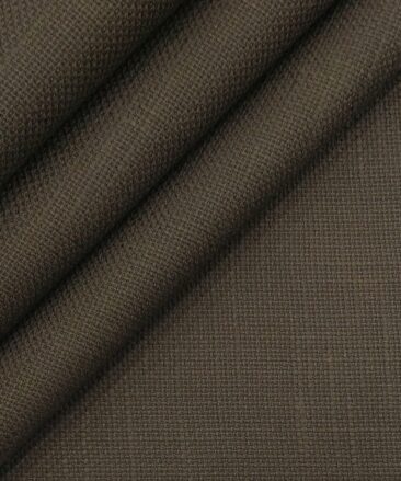 True Value Dark Brown 100% Cotton Jute Weave Trouser Fabric (Unstitched - 1.30 Mtr)