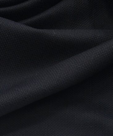 True Value Dark Navy Blue 100% Cotton Jute Weave Trouser Fabric (Unstitched - 1.30 Mtr)