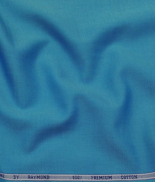 Raymond Cerulean Blue 100% Premium Cotton Structured Shirt Fabric (1.60 M)