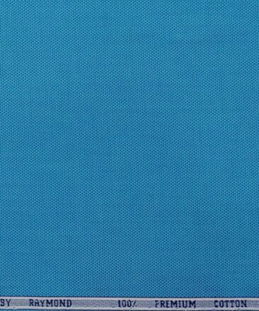 Raymond Cerulean Blue 100% Premium Cotton Structured Shirt Fabric (1.60 M)